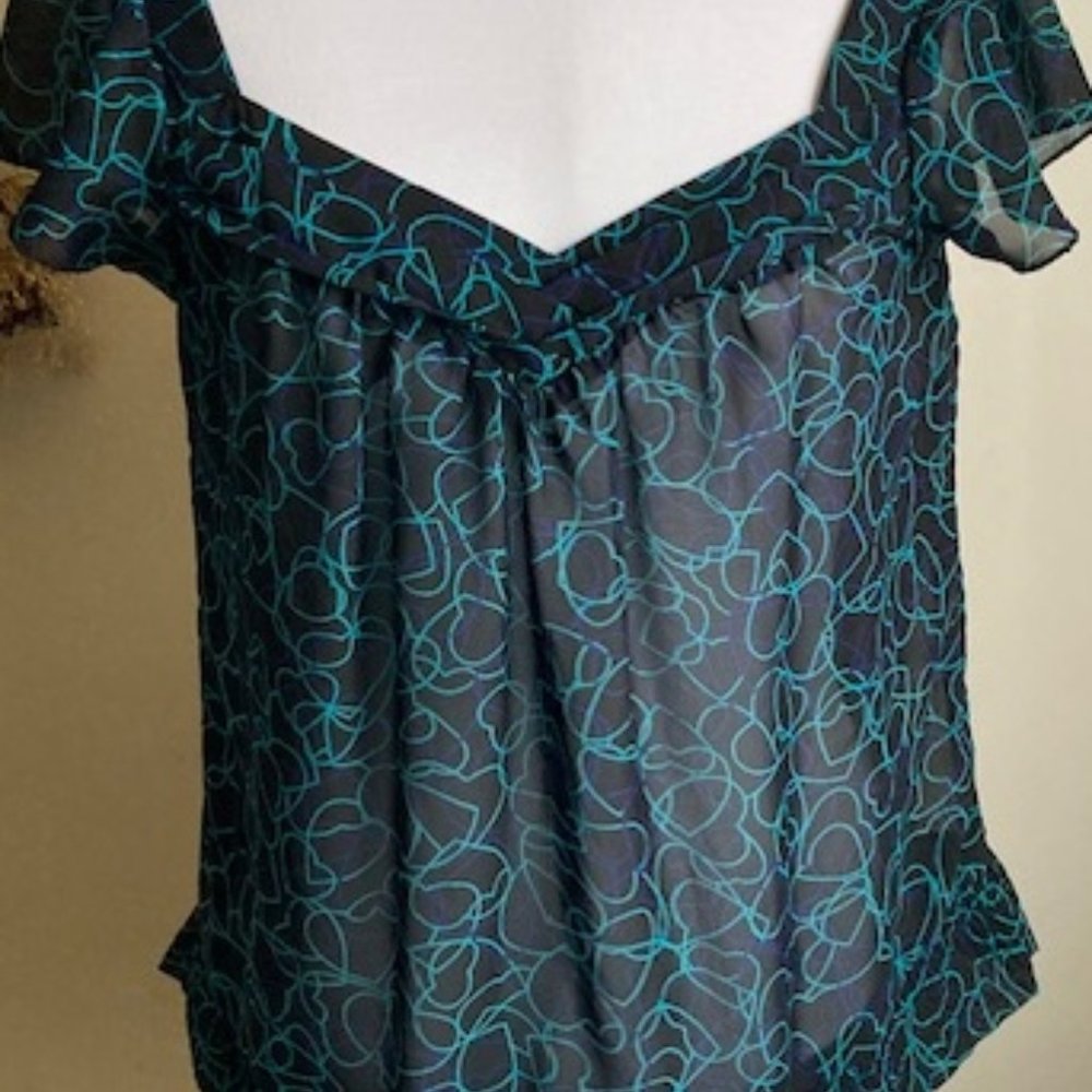 BLK/TEAL TOP